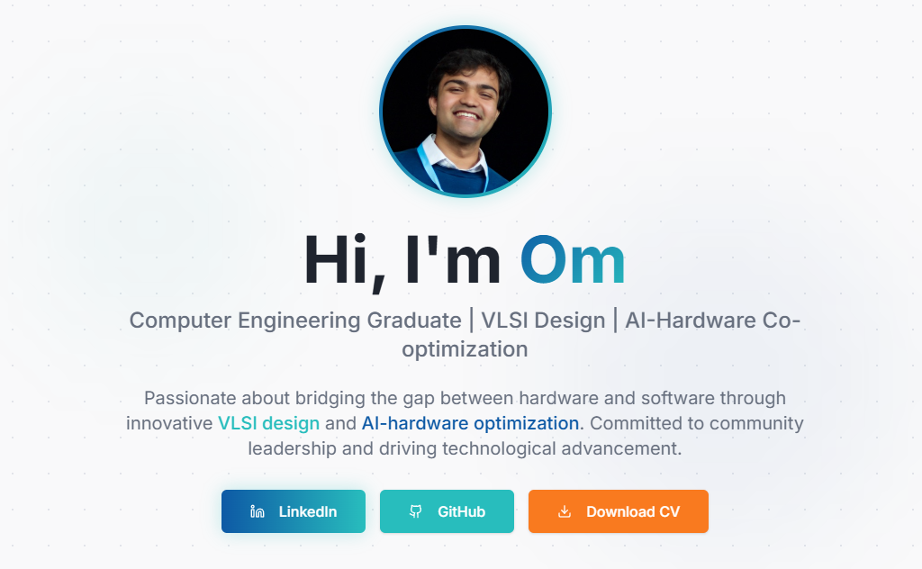 Om Tank - Computer Engineering Graduate | VLSI & AI Hardware